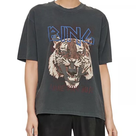 Anine Bing Black Graphic Tee - Picture 1 of 2